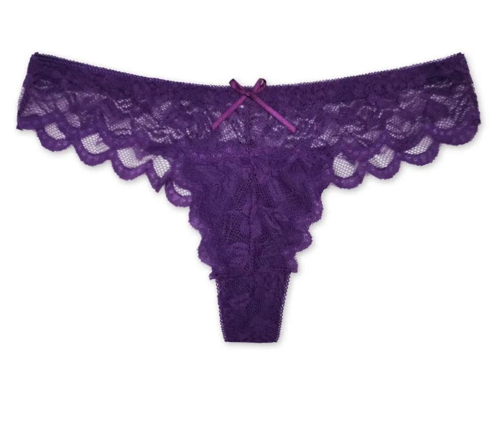 5 PCS/Set Sexy Lace Thong Women Low Waist Panties Transparent Underwear Ladies Lingere Panty Underware Womens G String 87169 Viralgem Store