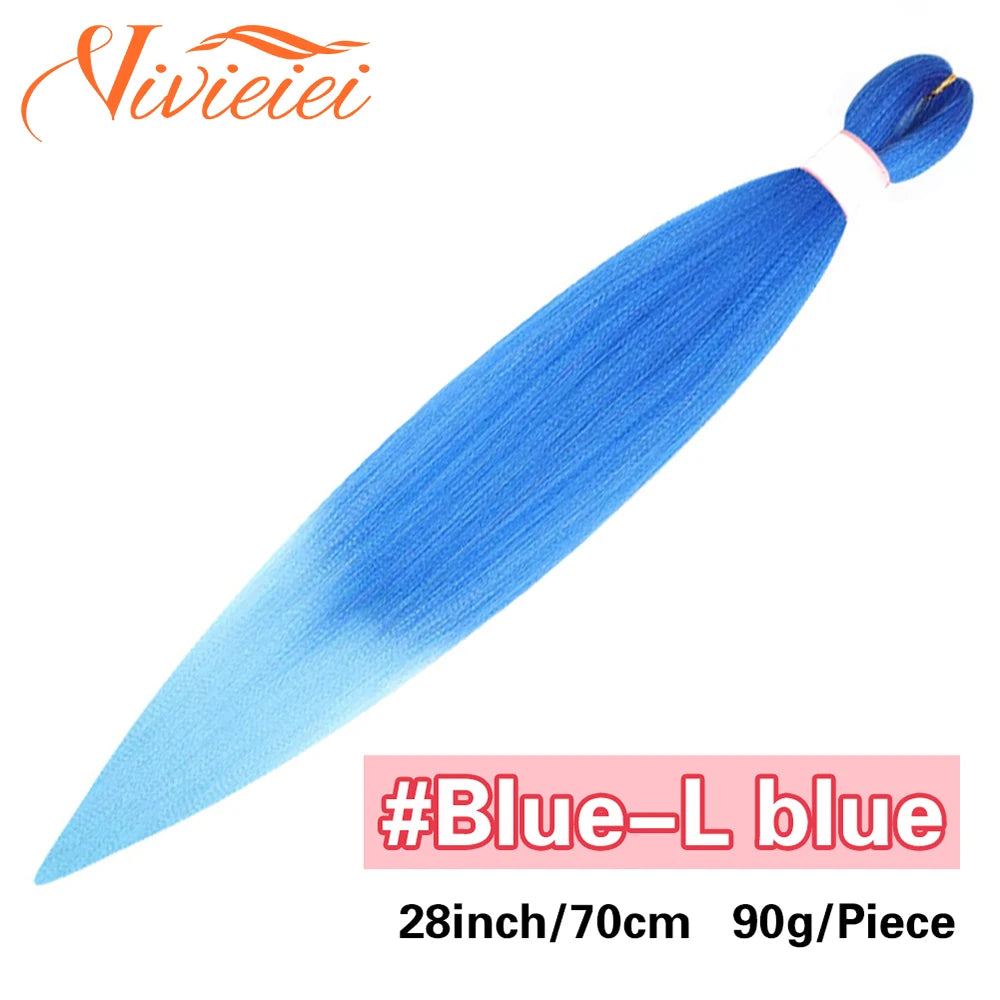 Synthetic Jumbo Braids Hair Extensions 28 Inch Braiding Hair Pre Stretched Orange Green White Blue Red Pink Purple Braids Viralgem Store