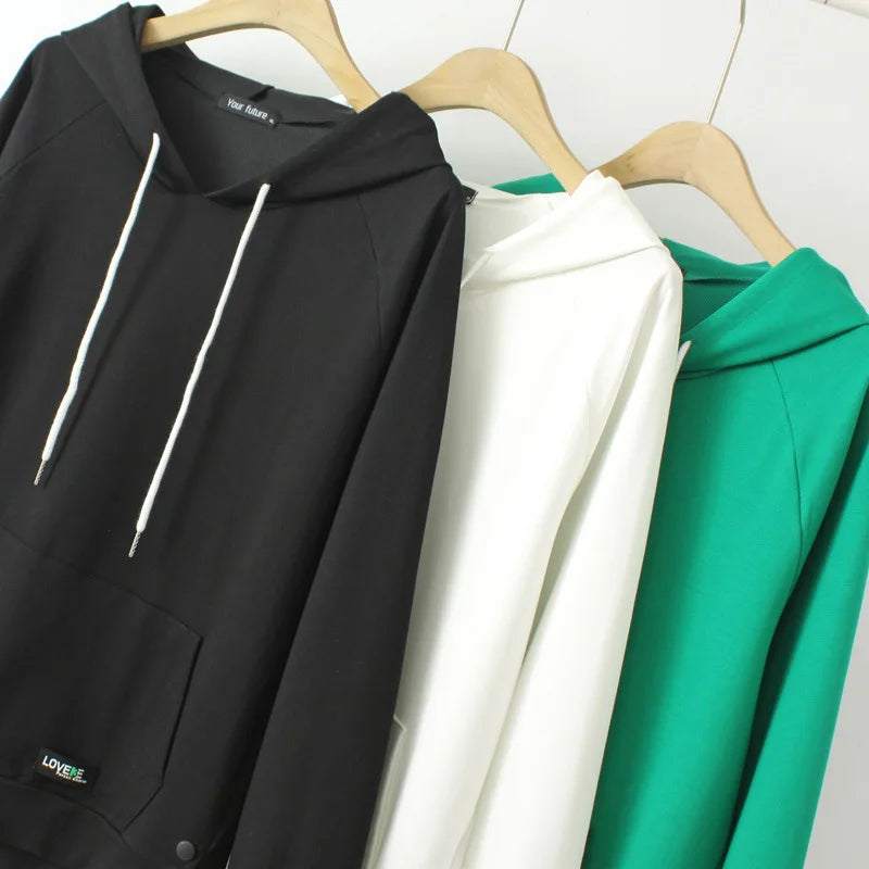 2023 Autumn Women Clothes Plus Size Hoodie Loose Casual Hooded Sweatshirt Curve Female S73 2315