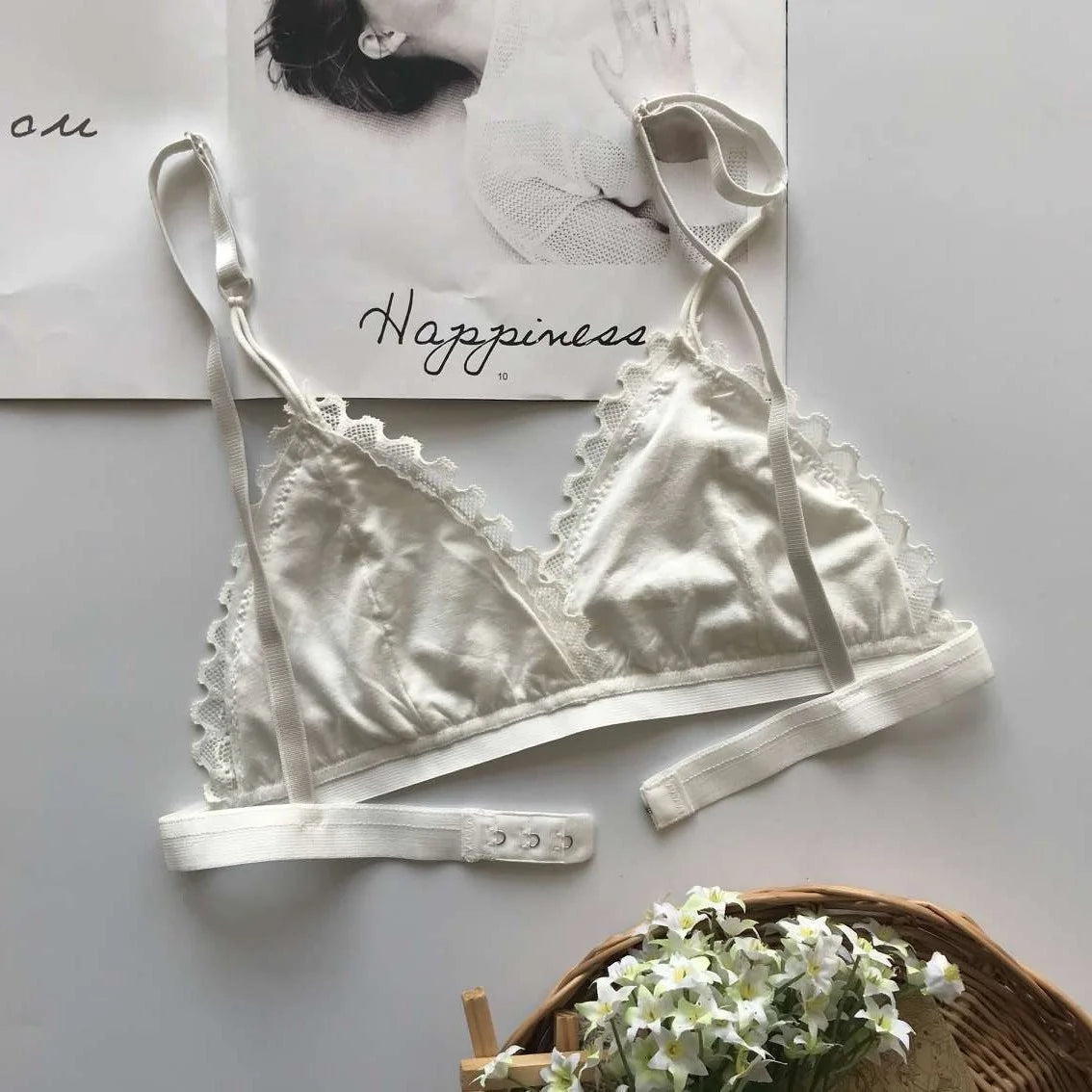 SP&CITY Summer Sexy Lace Tube Top Women Hollow Out Bralette Thin Chest Girl  Bras Seamless Transparent Lingerie French Underwear