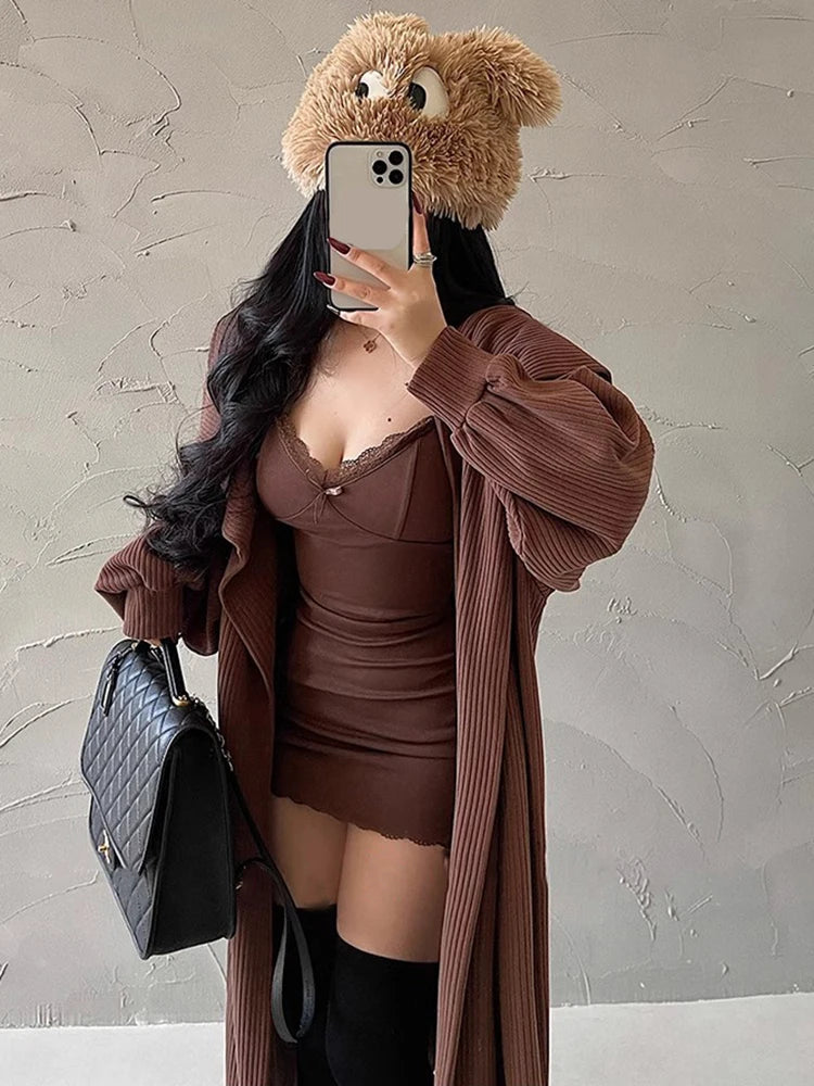 Y2K Retro Lace Patchwork Spaghetti Strap Black Bodycon Dress Mini Fashion Aesthetic Bow Club Party Sexy Dresses for Women Viralgem Store