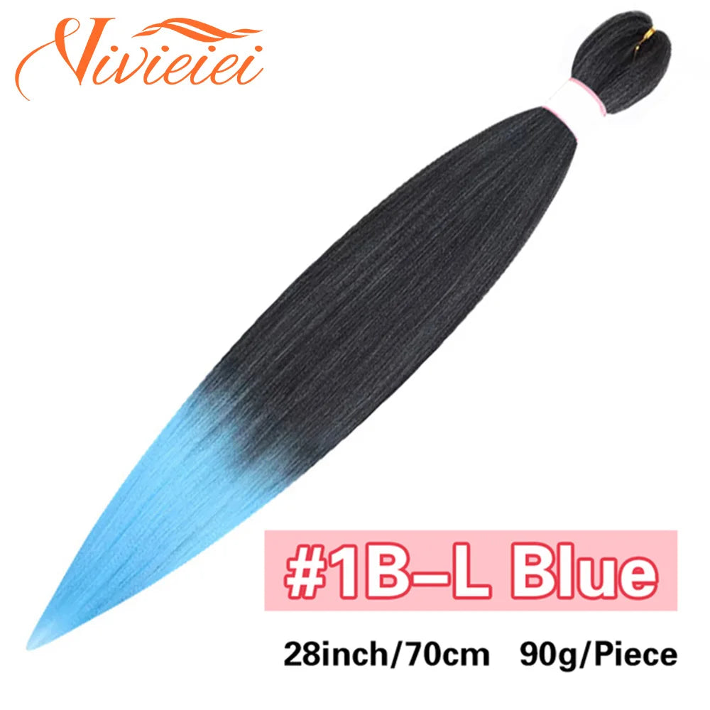 Synthetic Jumbo Braids Hair Extensions 28 Inch Braiding Hair Pre Stretched Orange Green White Blue Red Pink Purple Braids Viralgem Store