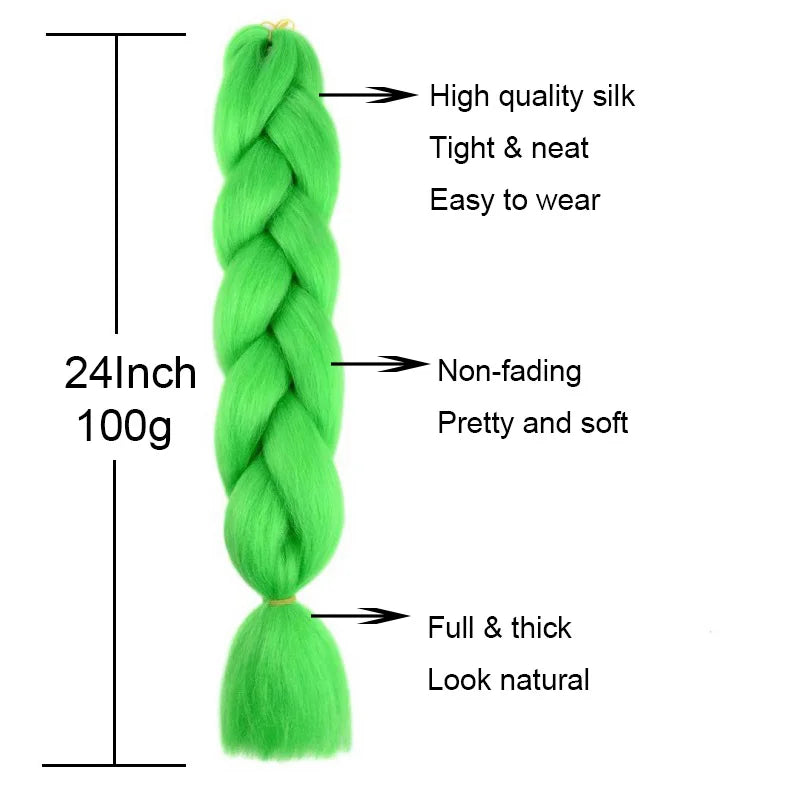 Synthetic Ombre Braiding Hair 24Inch 1Pack Pre Stretched Box Jumbo Colorful Crochet  Extensions for Women Viralgem Store