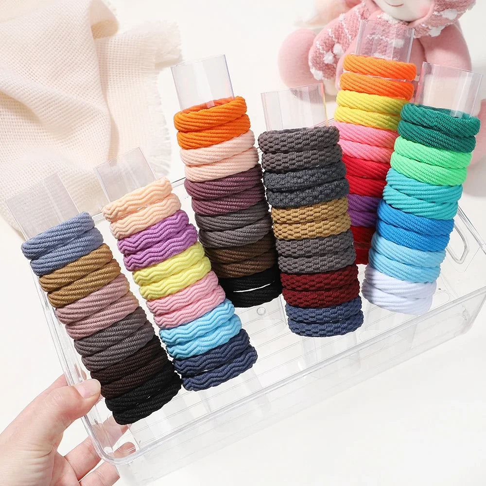 12PCS Women Girls Simple Basic Elastic Hair Bands Ties Scrunchie Ponytail Holder Rubber Bands Fashion Headband Hair Accessories