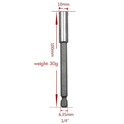 1/4'' Strong Magnetic Hex Screwdriver Bit Extension Connecting Rod Sleeve Pistol Drill Extension Rod 6.35mm Sleeve Quick Adapter