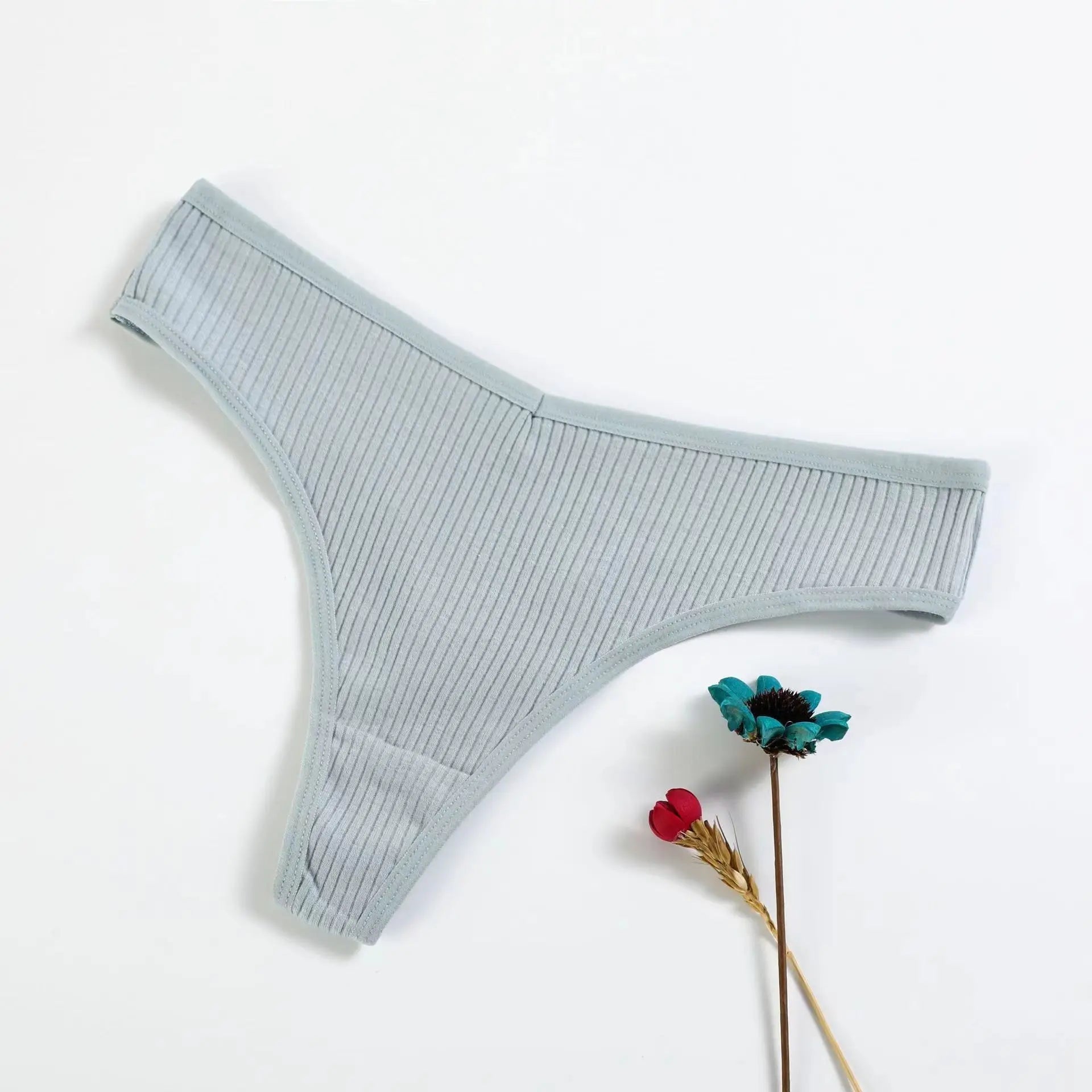 3Pcs/Lot Women Panties Cotton G-String Sexy Lingerie Comfortable Striped Low-Rise Thongs Sports Underpants Breathable Underwear Viralgem Store