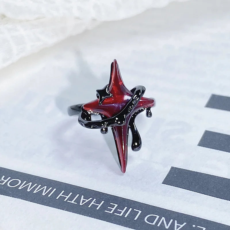 2025 Dark Gothic Irregular Zircon Adjustable Unisex Ring