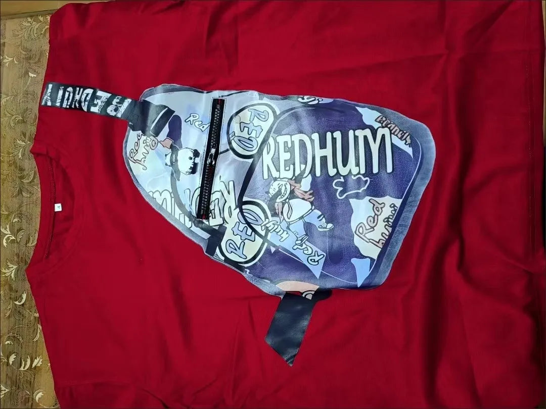 Summer Y2k Clothes New Messenger Bag Printed Pocket Zipper T-shirt Women Europea Style Casual Large Size Couple Casual Tees Tops