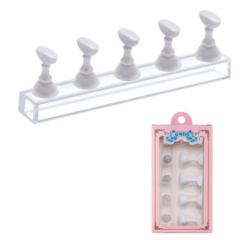 Acrylic nail practice stand, magnetic nail tip art display stand, nail enhancement tool with reusable adhesive putty clay, used