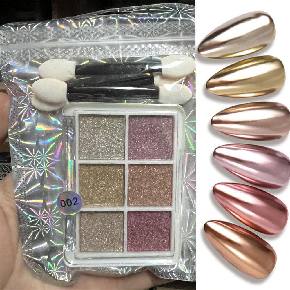 1 Box Mirror Glitter Powder Nail Decoration Metallic Chrome Nail Powder Set Y2K Rubbing Glitter Pigment Flakes Manicure Accessor