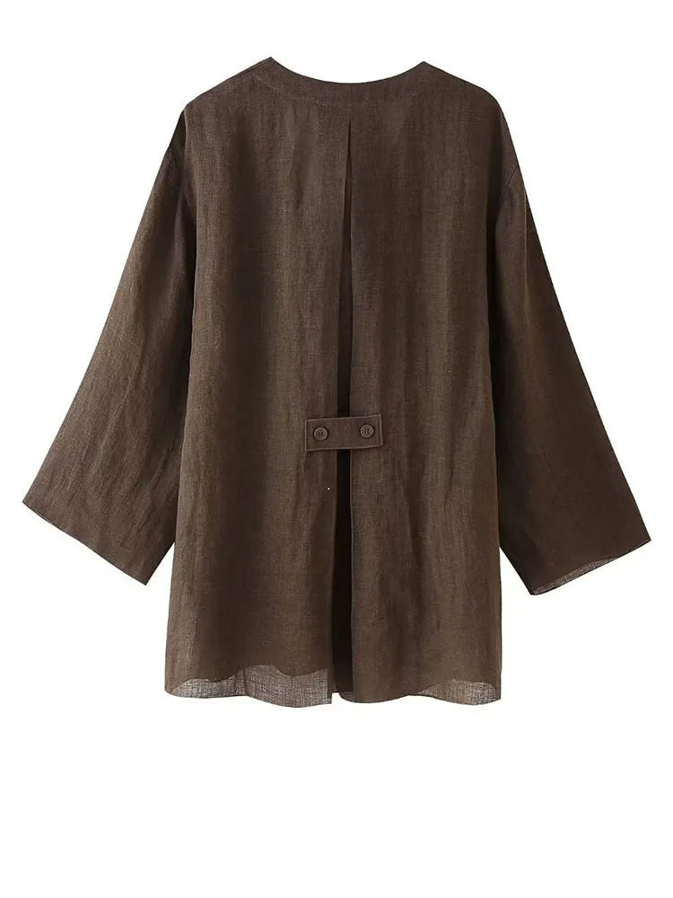 [EAM] Big Size Gray Jacket Wide Leg Pants Two Piece Suit New V-Neck Long Sleeve Women Fashion Tide Spring Autumn 2024 1DH6481