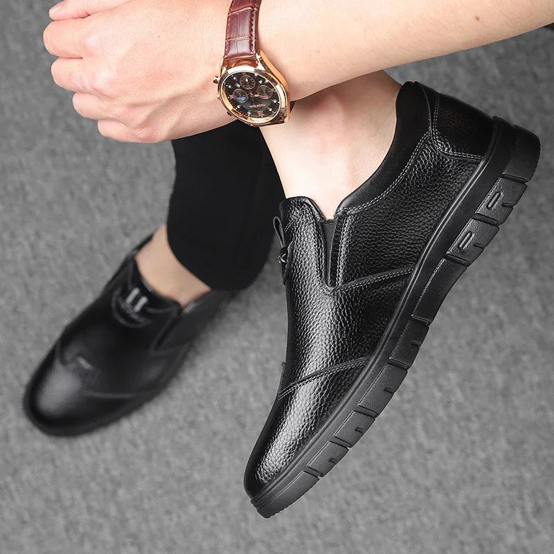 Summer Breathable Sandals for Men, Men's Cowhide Shoes, Hand-woven, Business Formal Leather Sandals, Dad's Shoes