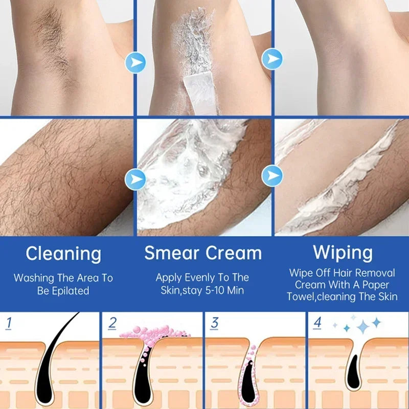 Aloe Hair Removal Cream Painless Hair Remover Semi-Permanent Intimate Areas Growth Inhibitor Depilatory Armpit  Arm Body Care