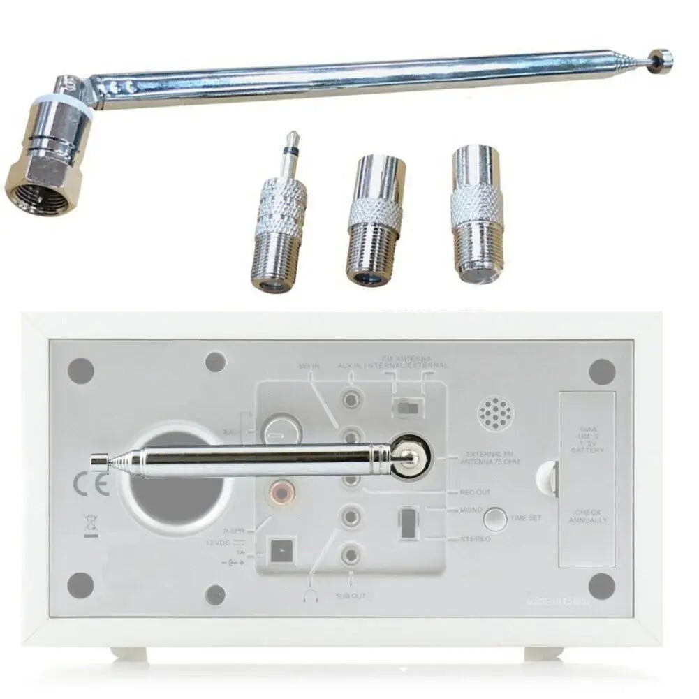 1set Telescopic DAB FM Radio Aerial Adapter HiFi AV Receiver Mini System Aerial Antenna Length 750mm 7 Sections Universal