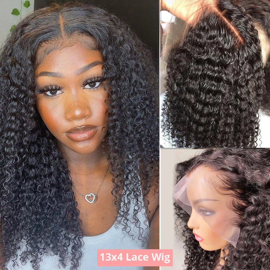 250% Density 13x6 13x4 HD Lace Frontal Wigs Deep Wave Lace Front Human Hair Wig Short Bob 7x5 Glueless Wigs Curly Human Hair Wig