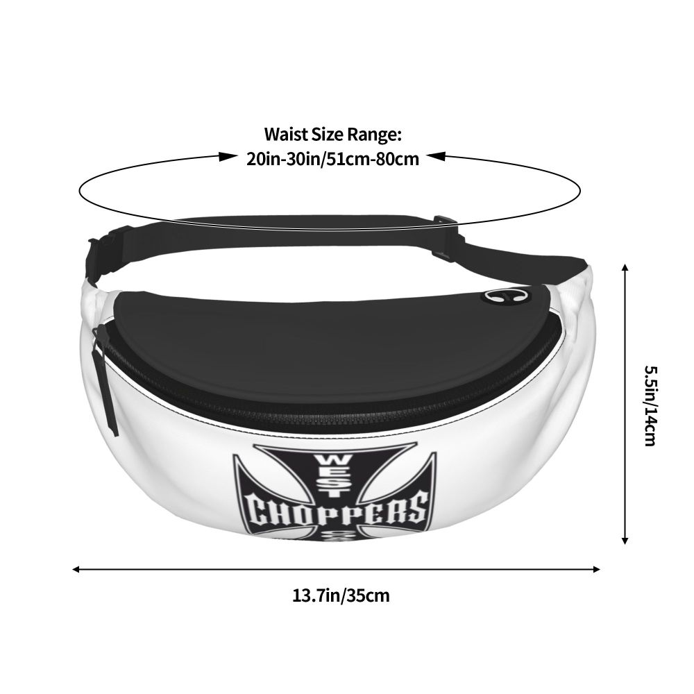 West Coast Choppers Fanny Pack Men Women Custom Crossbody Waist Bag for Travel Hiking Phone Money Pouch Viralgem Store