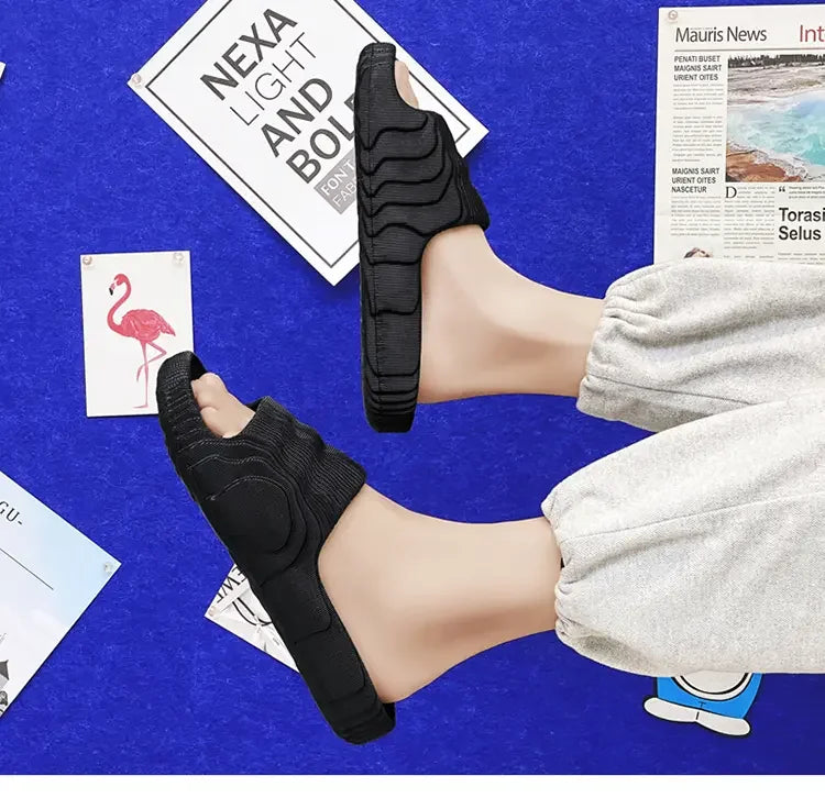 Summer EVA Slippers for Women Men Fashion Beach Sandals Soft Sole Platform Slides Outdoor Toe Open Shoes Unisex Size 29-46