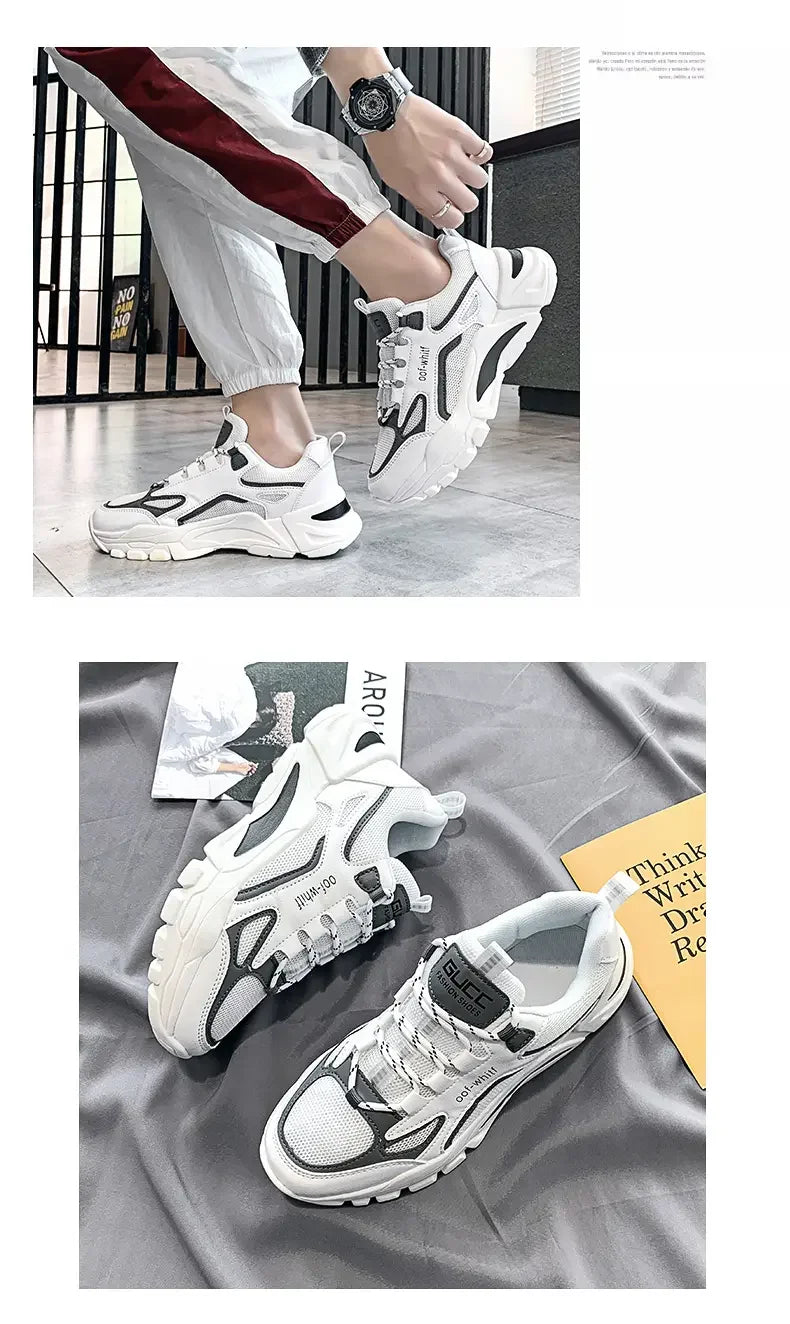 2024 New Men Sneakers Mesh Breathable Outdoor Running Shoes Fashion Casual Tennis Shoes Lightweight Comfortable Male Sport Shoes