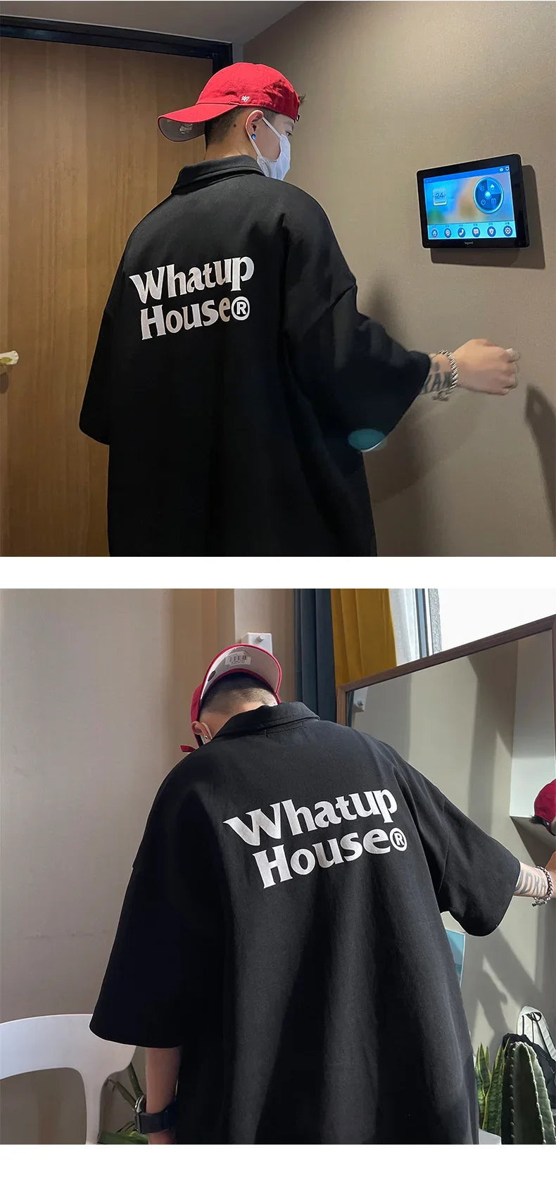 Trendy Polo Shirt Loose Fit Casual Men's Lapel Top Hk Style Hip Hop Short Sleeve T-shirt Fashion Outerwear