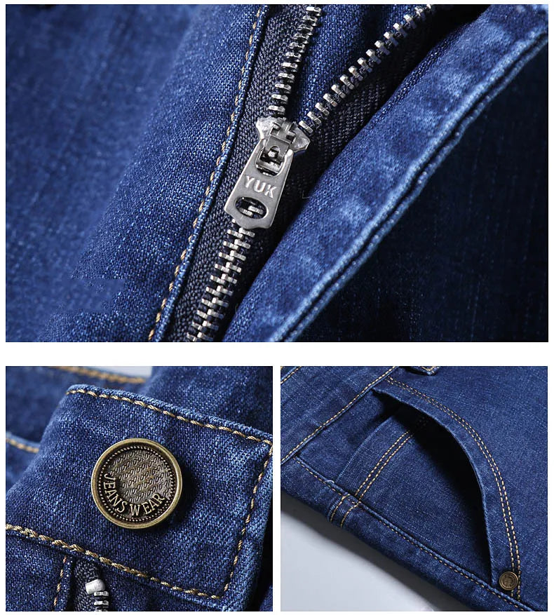 2024 NEW Men's Fashion Business Jeans Classic Style Casual Stretch Slim Jean Pants Male Brand Denim Trousers Black Blue Viralgem Store