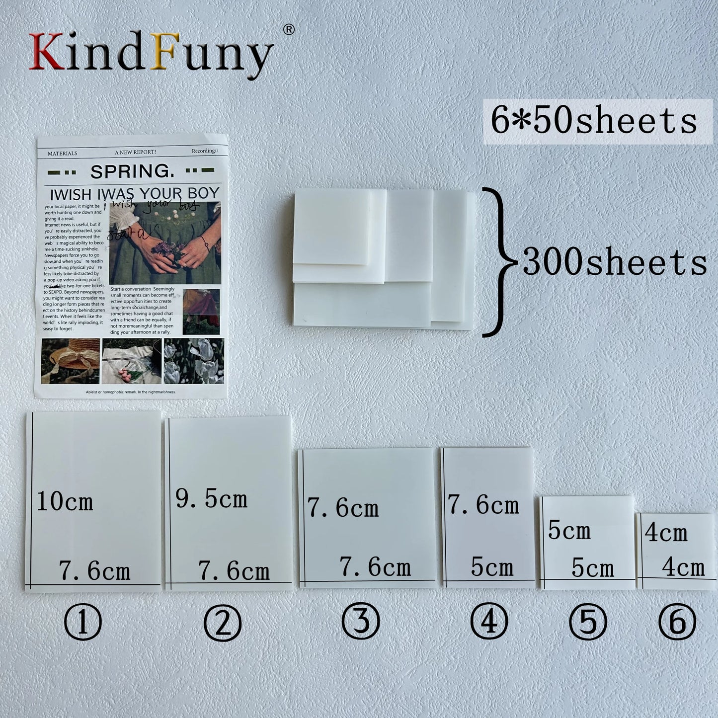 300 Sheets Creative Transparent PET Waterproof Sticky Note Pads Notepads Posits for School Stationery Office Supplies