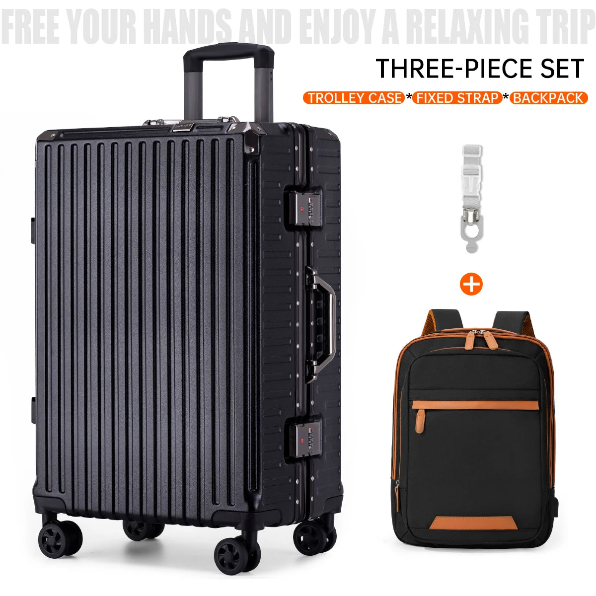 Trolley Luggage 20 24 26 28 Inch Aluminum Frame Rolling Luggage Case USB Travel Suitcase on Wheels Combination Lock Carry-On Luggage Viralgem Store