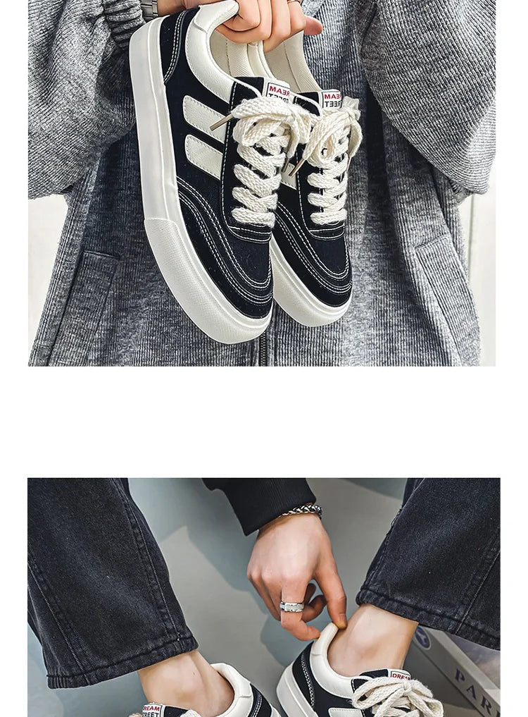 2023 Hot Sale Canvas Shoes Men Skateboard Shoes Platform Comfortable Casual Walking Streetwear Teenager Men Vulcanize Shoes Viralgem Store