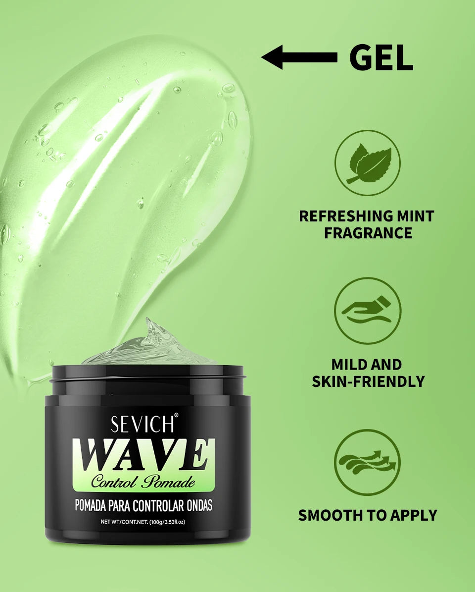 Wave Control Pomade Kit 360 Deep Wave Hair Gel Prevent hair breakage shampoo Sport Wavy Curly Hair Control Gel With Cap Kit Viralgem Store