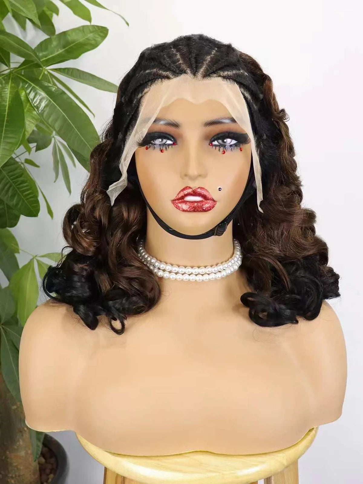 4T30T4 Color  Loose Wave Remy Human Hair Wigs 250% Density 13x4 Lace Frontal Cornrow Braided Wig SLoose Fumi Lace Braid Wig