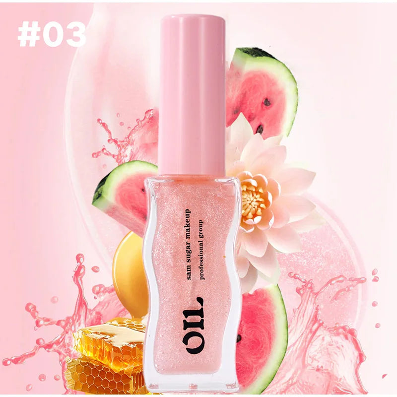 2PCS Fruit Lip Balm Oil Moistens Jelly Lip Gloss Honey Juice Lip Gloss Transparent Glass Lip Gloss Lip Protection Essence