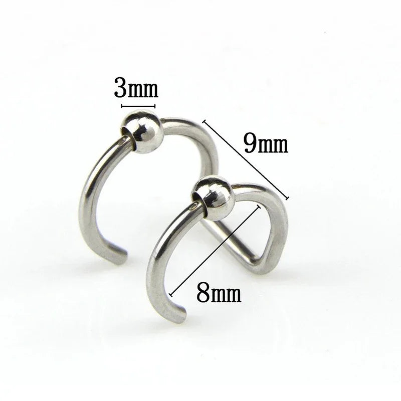 Women Lips Rings Medical Titanium Steel Nose Ring Fake Nose Ring Septum Piercing Clip on Mouth Ring Fake Piercing Body Clip Hoop Viralgem Store