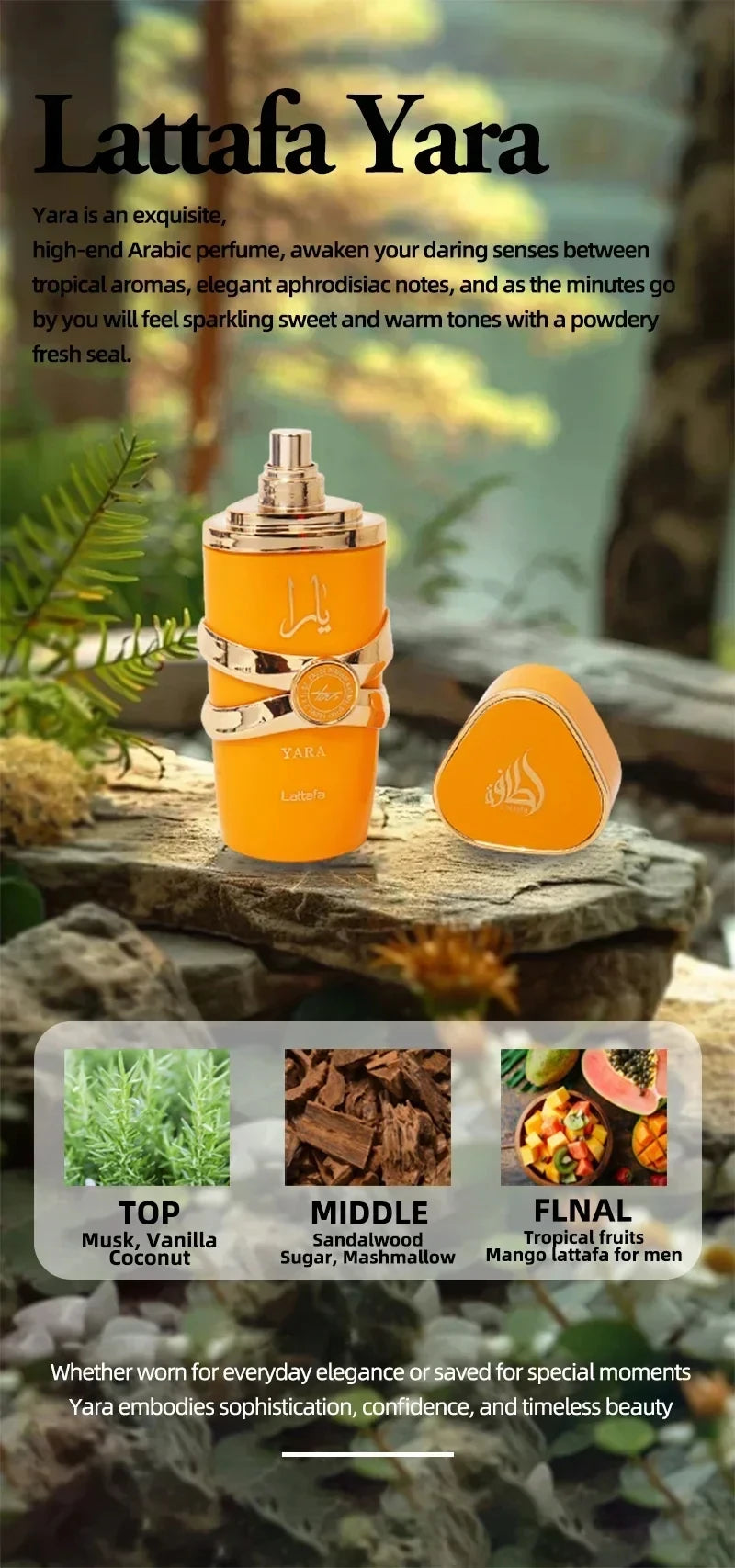 100ml Original Yara Lattafa Women Perfume Arabian Body Neutral Wood Luxury Men Perfumes Long-Lasting Pheromone Fresh Fragrance