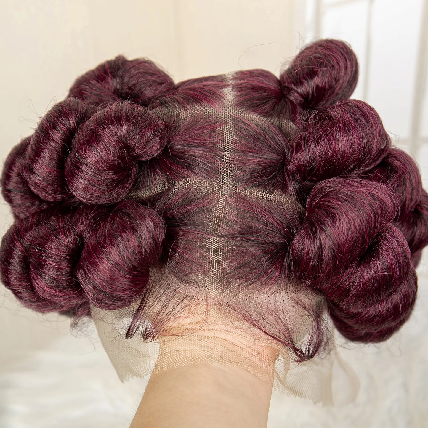 Synthetic Full Lace Handmade Bantu Braided Wigs Short Cute Natural Braided Lace Wigs with Baby Hair for Women