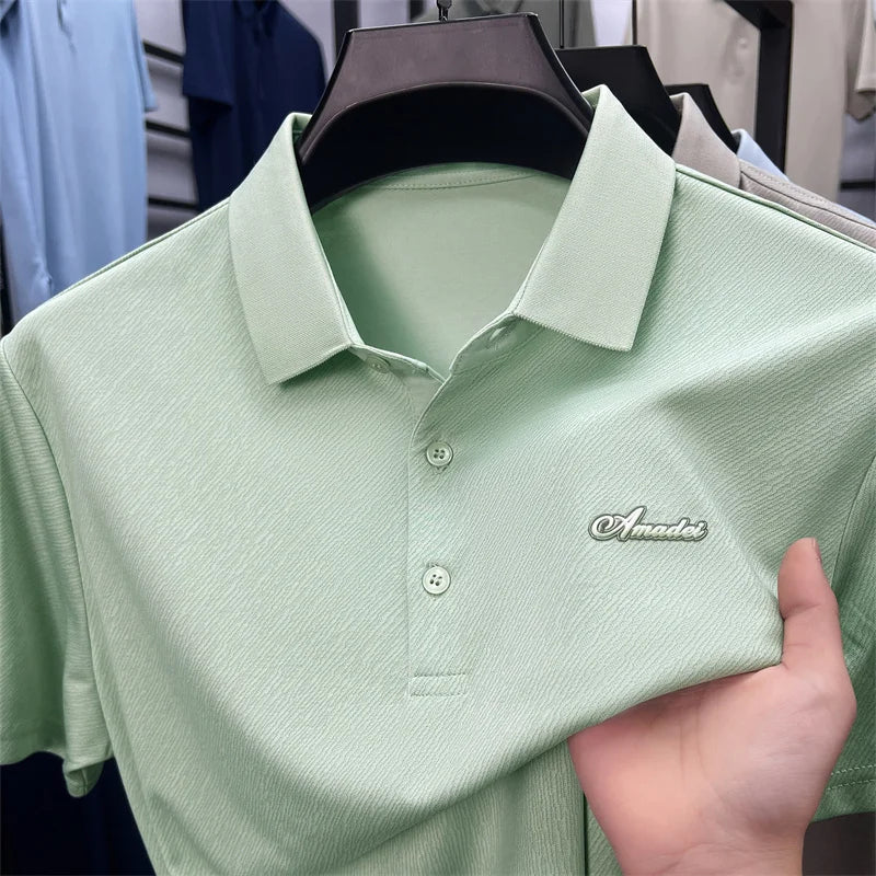 Top Grade Designer Brand Polo Shirt Men Summer New High Short Sleeve Regular Solid Casual Tops Fashions Mens Clothes 2025 Viralgem Store