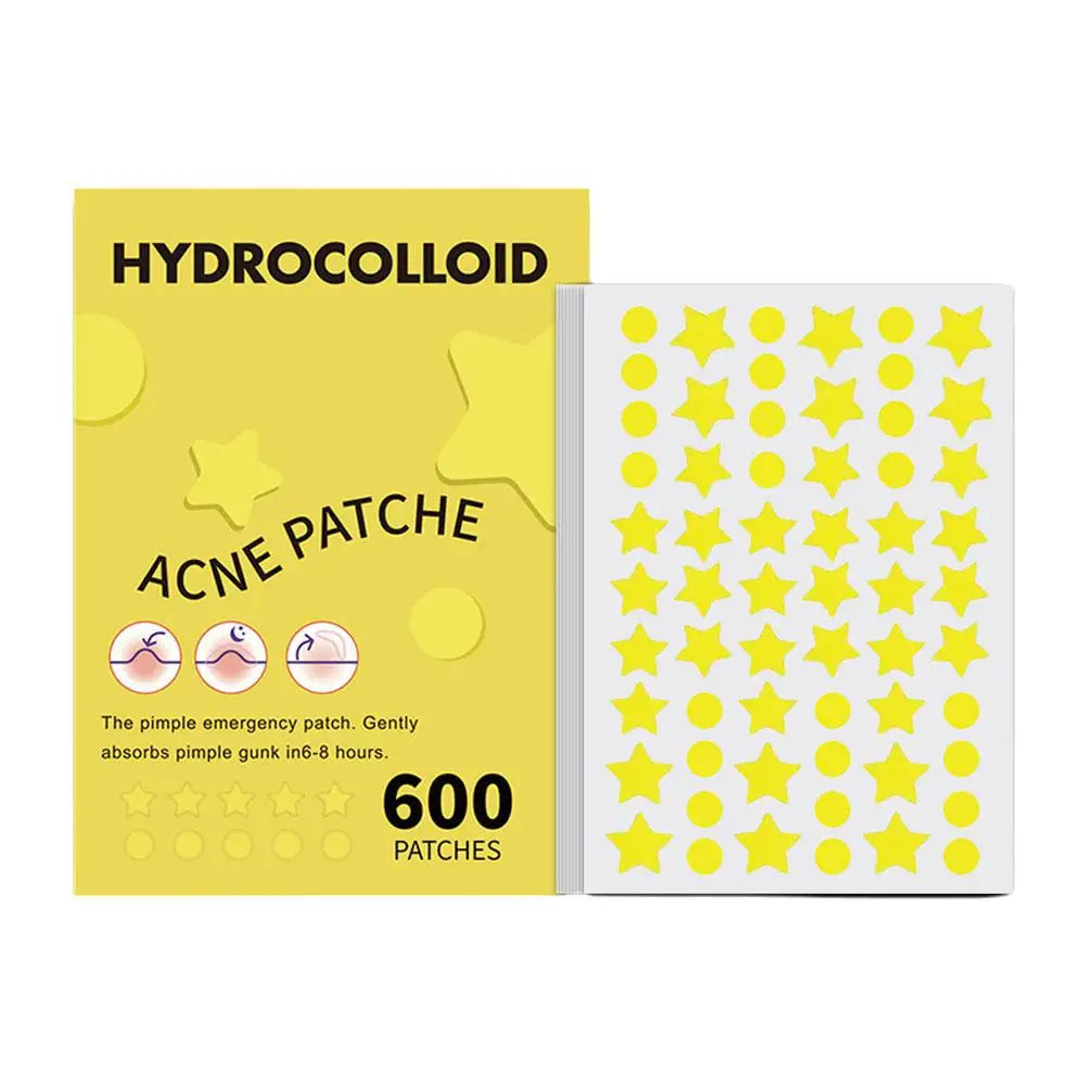600pcs Large Size Star Acne Patch Mild Non-irritating Lightens Acne Hydrocolloid Acne Sticker For Blackheads Closed Comedones