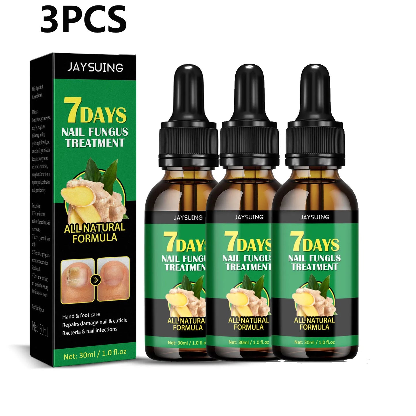 1-5Pcs Nail Fungal Treatment Device 7 Days Repair Oil Foot Toe Essence Anti Infection Paronychia Ginger Onychomycosis Gel Care