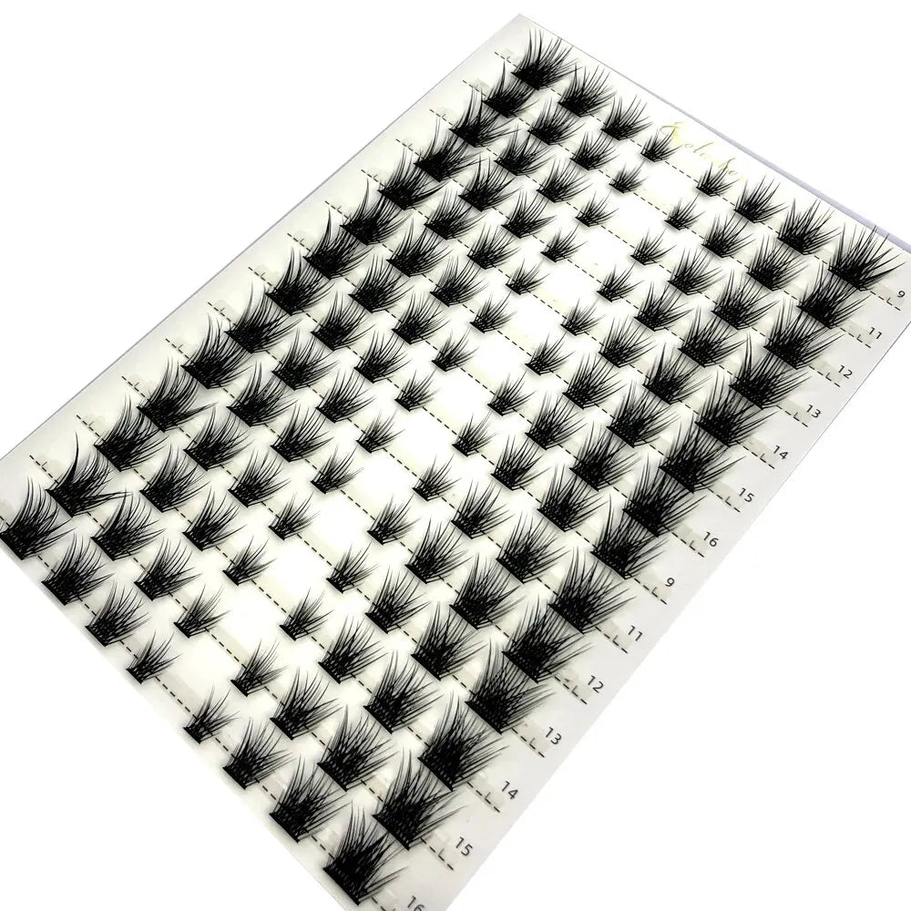 14rows Individual 3D Fluffy False Eyelashes Single Cluster Eyelash Extension Segmented Natural Mink Fox Eye Effect Makeup Lashes