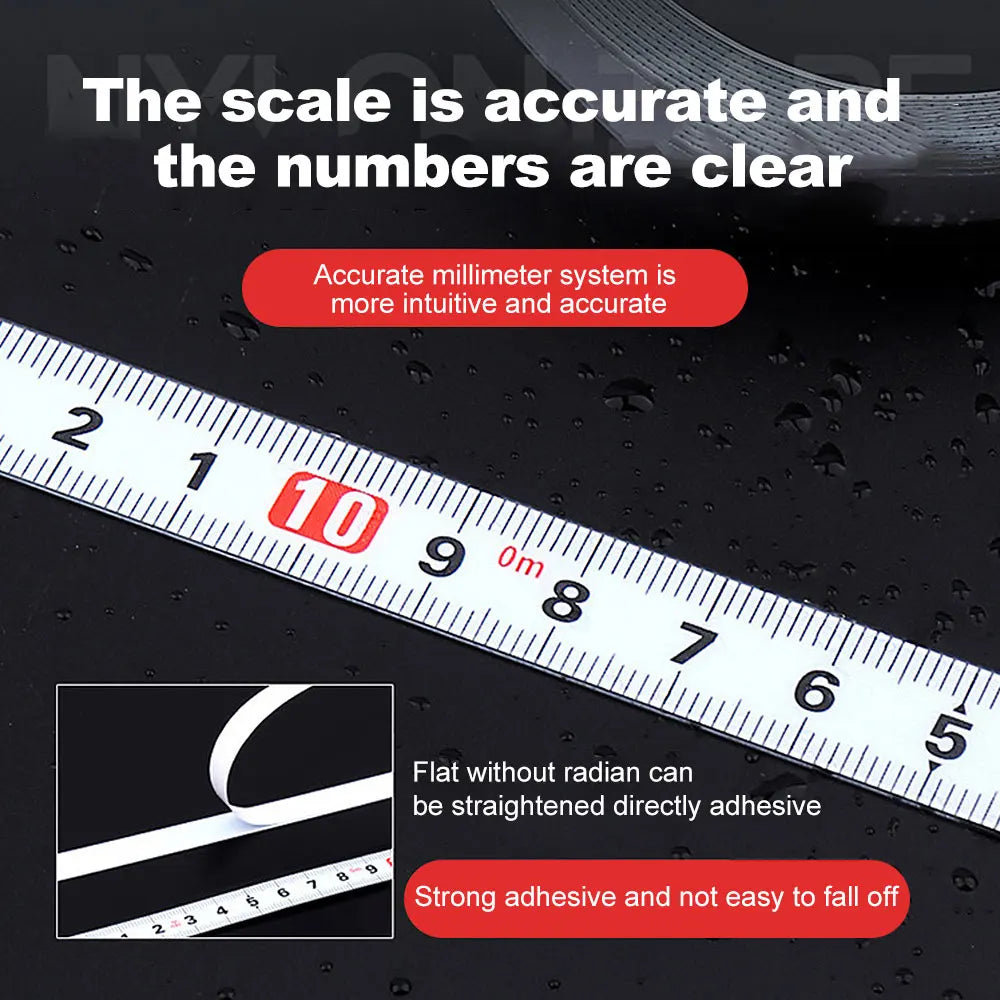 Sticky Ruler Scale With Glue Sticker Woodworking Guide Rail Self-Adhesive International Standard Scale Tape Measure Flat Ruler