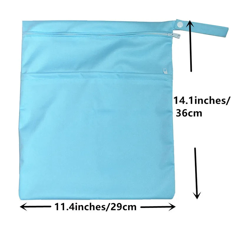 [Sigzagor] Wet Dry Bag With Two Zippered Baby Diaper Nappy Waterproof Reusable Washable Viralgem Store