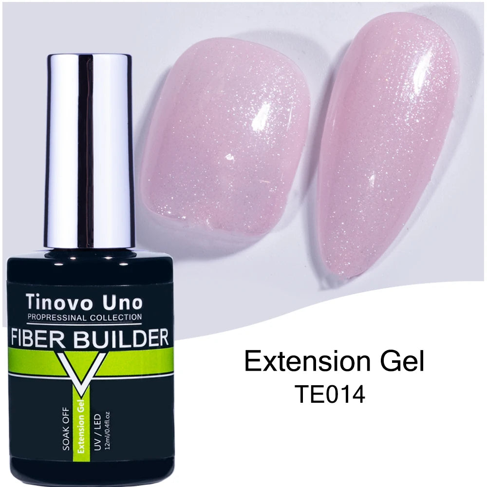 Tinovo Uno 41 Colors Builder Nail Gel in A Bottle Fiber Gel for Extensions Semi Permanent UV Building Poly Acrylic Nails Liquid