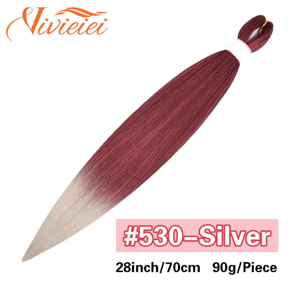 Synthetic Jumbo Braids Hair Extensions 28 Inch Braiding Hair Pre Stretched Orange Green White Blue Red Pink Purple Braids Viralgem Store