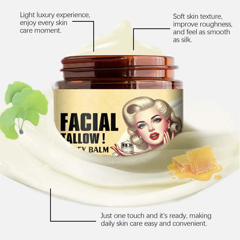 Tallow Balm 4.23oz Hydrating Face Balm Beef Tallow Face ceram Skincare For Skin Pure Cream Tallow Honey Cream For Face And Body