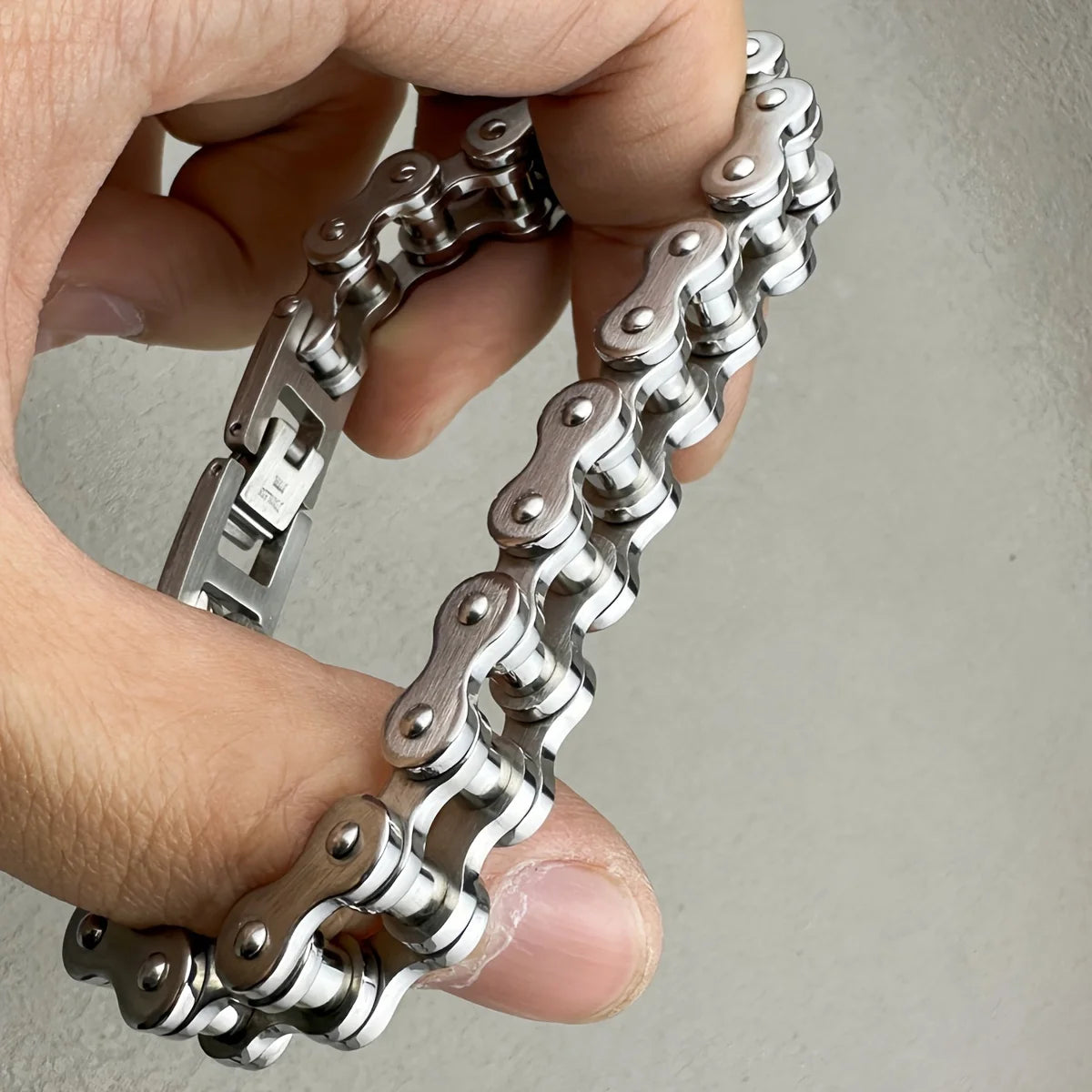 1pcs Punk Rock Stainless Steel Biker Mens Bracelet Link Chain Motorcycle Bike Bicycle Chain Bracelets Bangles Jewelry