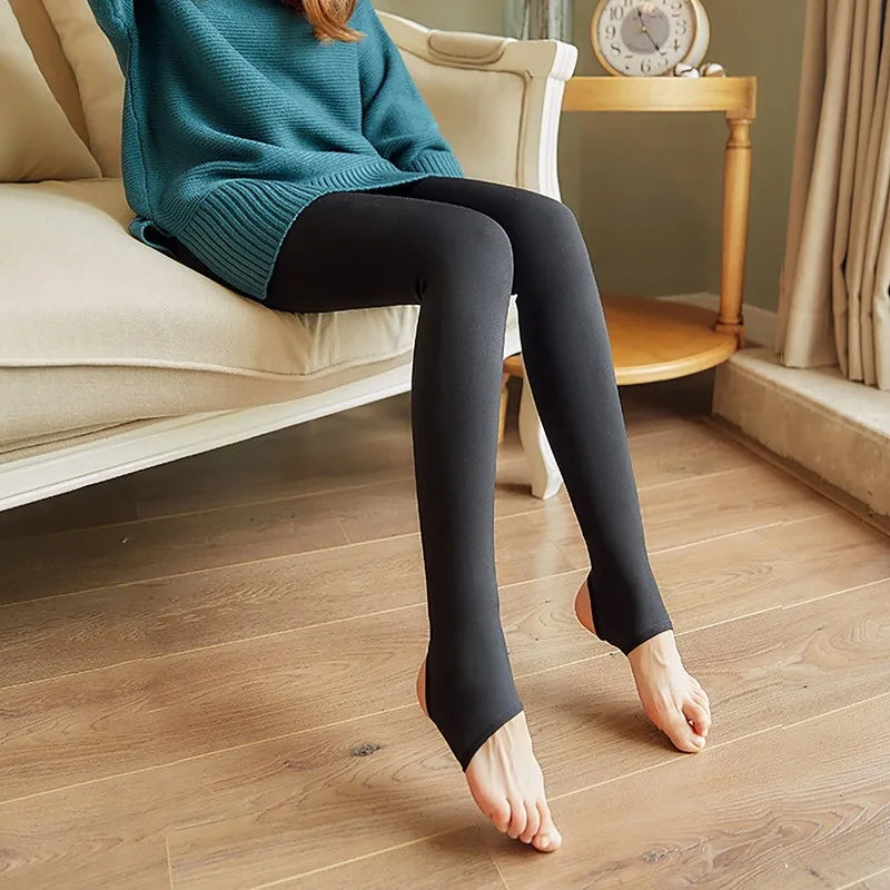 Women Thermal Leggings Winter Warm Sexy Elastic Translucent Pantyhose Female Fleece Thermal High Waist Slim Thicken Tight Pants Viralgem Store