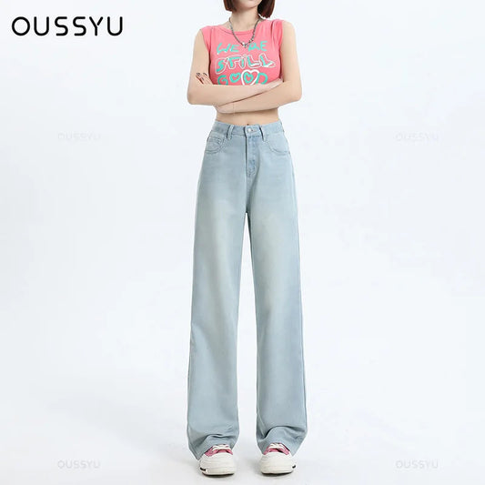 Summer High Quality Soft Lyocell Fabric Woman Jeans Thin Loose Straight High Waisted Pant Fashion Comfort Blue Casual Trousers Viralgem Store