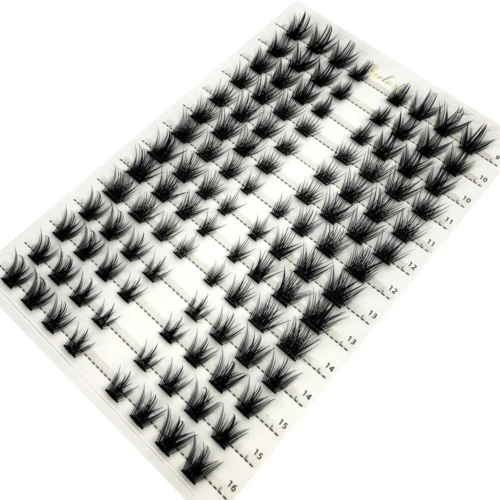 14rows Individual 3D Fluffy False Eyelashes Single Cluster Eyelash Extension Segmented Natural Mink Fox Eye Effect Makeup Lashes