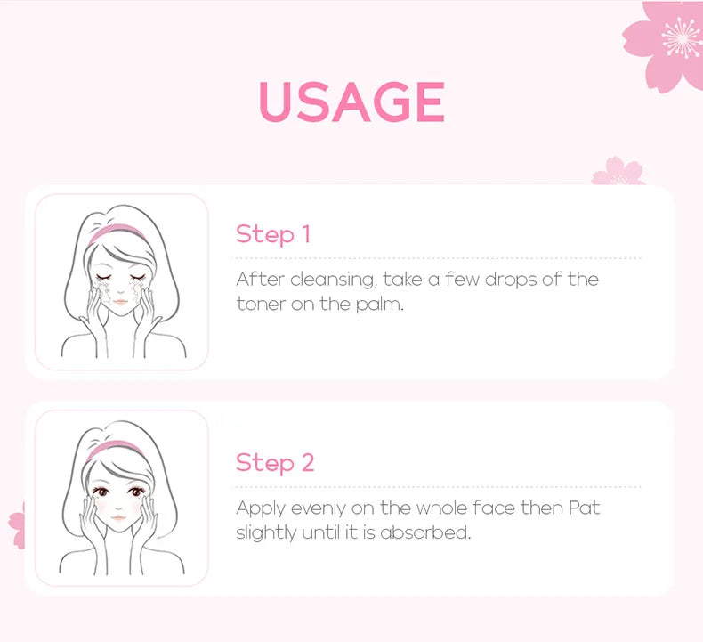 4pcs Skincare Sets Sakura Cleanser Face Cream Toner Eye Cream Deep Cleansing Moisturizer Oil Control Skin Care Kit Travel Outfit