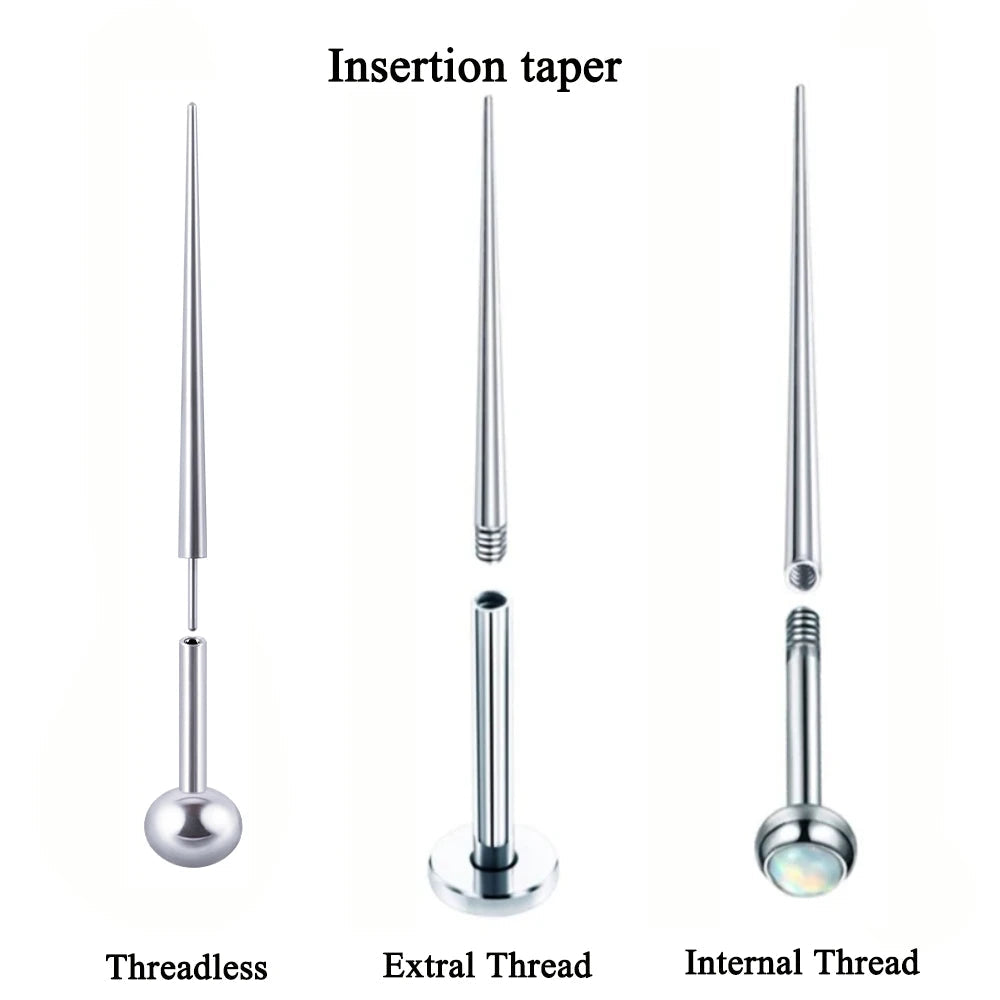 Surgical Steel 14/16/18G Insertion Taper Easy For Thread Threadless Piercing Earrings Jewelry Wear Easy Tool Viralgem Store