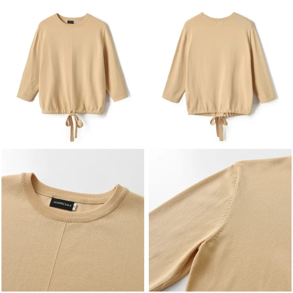 2024 New Lady Knit Top Womens Knitted Shirts Women Classic Blouse Elastic Great Quality