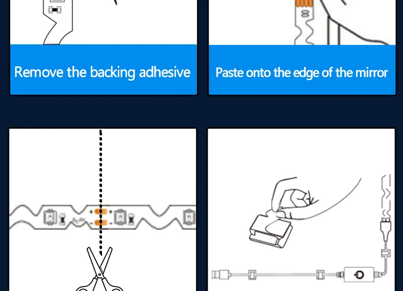 5M Led Vanity Mirror Lights Kit Dimmable Makeup Light Bathroom Mirror Lights USB LED Strip Lights Dressing Table Make Up Lamp